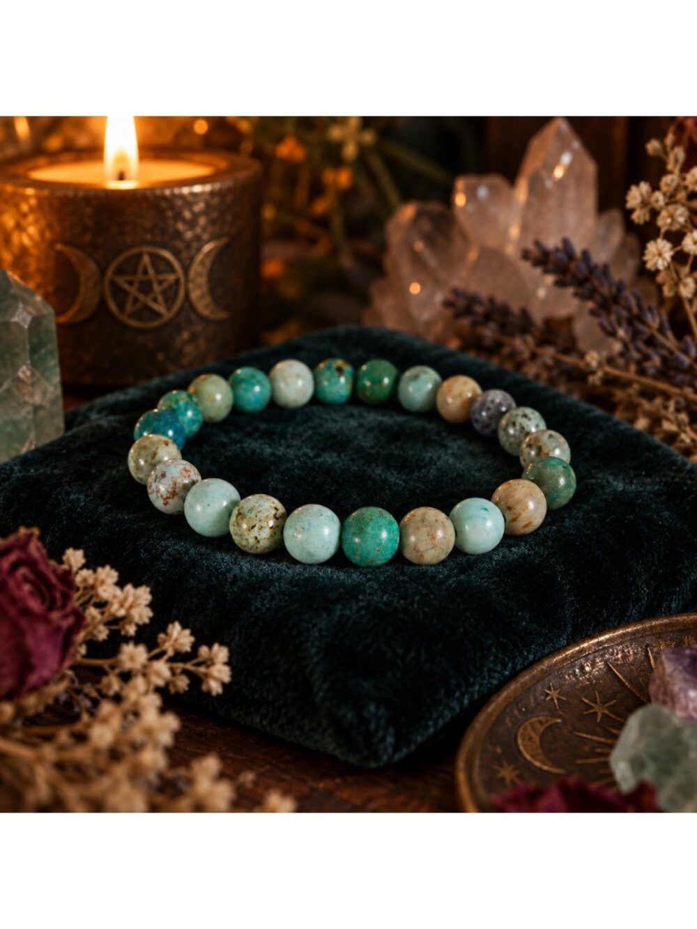 Natural Turquoise Crystal 8mm Stretch Bracelet